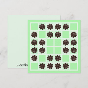 Mint Grönt Cream och Chocolate Chip Quilt Mönster Kort