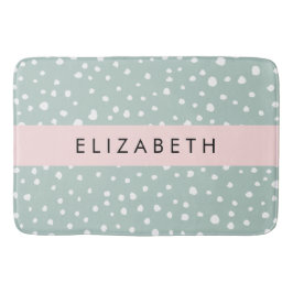 Mint Grönt Dalmatian Dots, Spots, Ditt namn Badrumsmatta