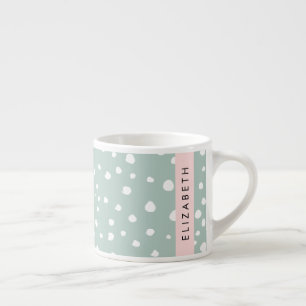 Mint Grönt Dalmatian Dots, Spots, Ditt namn Espressomugg