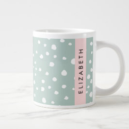 Mint Grönt Dalmatian Dots, Spots, Ditt namn Jumbo Mugg