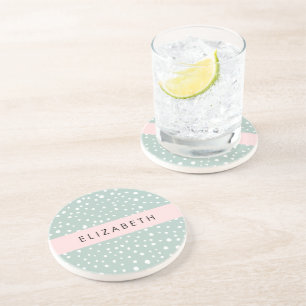 Mint Grönt Dalmatian Dots, Spots, Ditt namn Underlägg