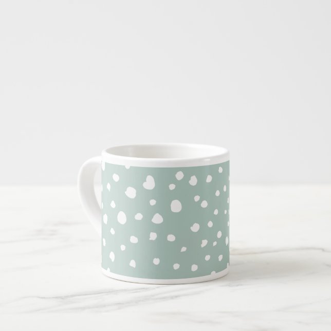 Mint Grönt Dalmatian Spots, Dalmatian Dots Espressomugg (Framsida vänster)
