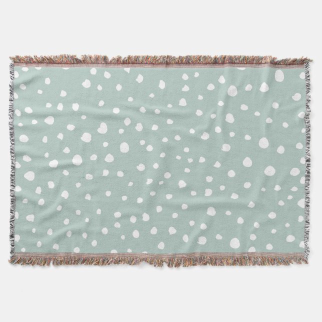 Mint Grönt Dalmatian Spots, Dalmatian Dots Filt (Framsidan)
