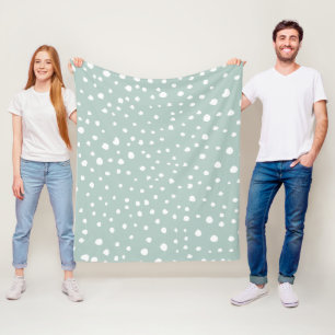 Mint Grönt Dalmatian Spots, Dalmatian Dots Fleecefilt