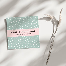 Mint Grönt Dalmatian Spots, Dalmatian Dots Fyrkantigt Visitkort