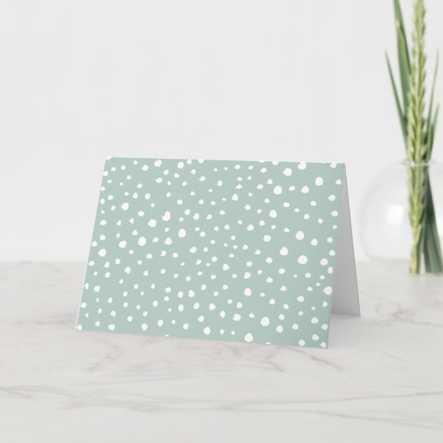 Mint Grönt Dalmatian Spots, Dalmatian Dots Kort (Framsida)