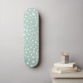 Mint Grönt Dalmatian Spots, Dalmatian Dots Mini Skateboard Bräda 18,5 Cm