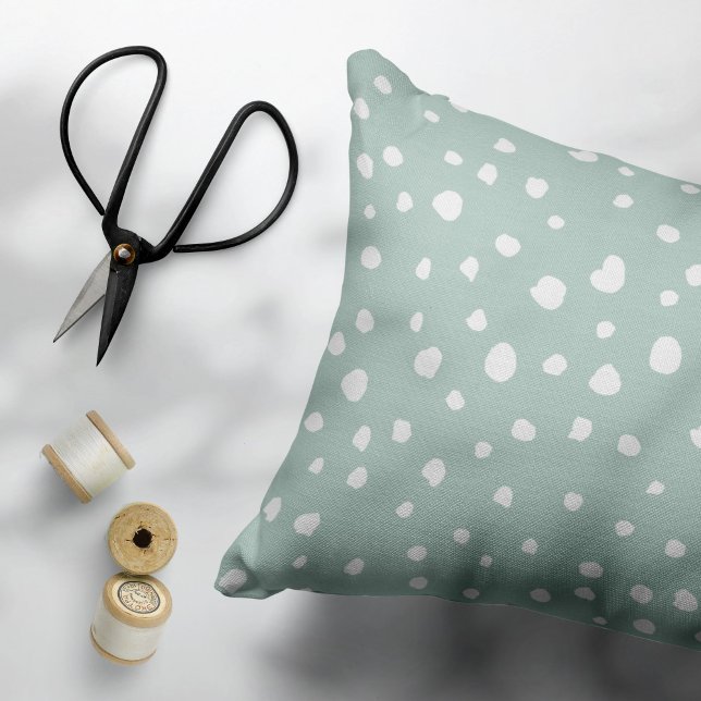 Mint Grönt Dalmatian Spots, Dalmatian Dots Prydnadskudde (Skapare uppladdad)