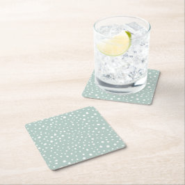 Mint Grönt Dalmatian Spots, Dalmatian Dots Underlägg Papper Kvadrat