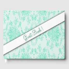 Mint Grönt Damask Guest Bok