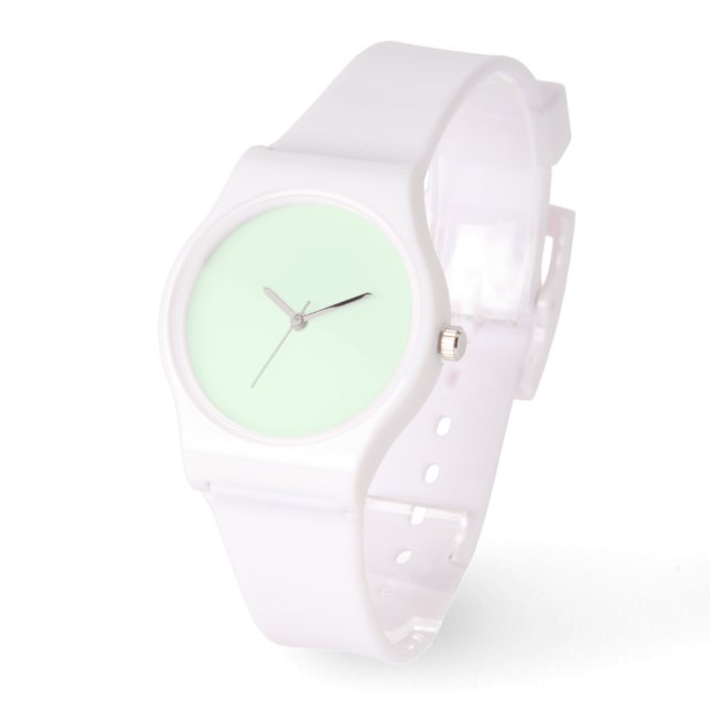 Mint Grönt Dial White Silicone Armbandsur (Vinkel)