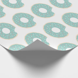 Mint Grönt Donut Mönster Wrapping Papper Presentpapper