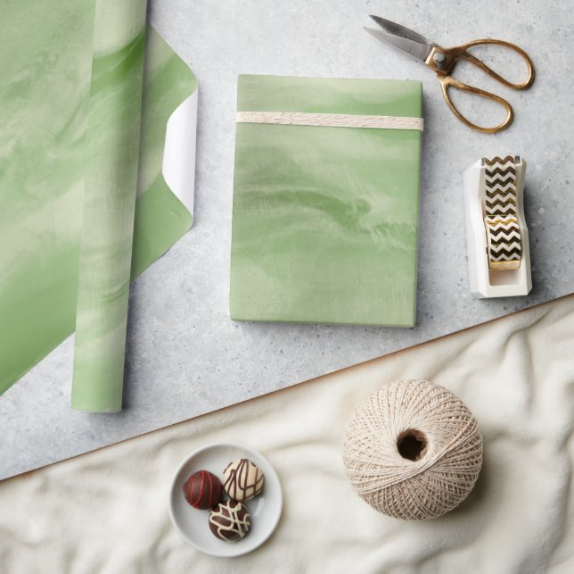 Mint Grönt Dye Vatten Färg Wrapping Papper Presentpapper (Hantverk)