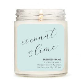 Mint Grönt Elegant Candle Cosmetic Sticker-etikett Fyrkantigt Klistermärke