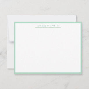 Mint Grönt enkel linjemodern klassisk minimalistis Anteckningskort