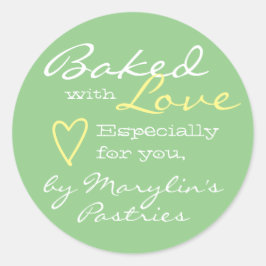 Mint Grönt - enkelt tillverkad med Kärlek Heart Pa Runt Klistermärke