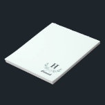 Mint Grönt Eucalyptus Löv Monogrammed Anteckningsblock<br><div class="desc">Mint Grönt Eucalyptus Löv Monogrammed Design. Den här produkten kan vara personlig med ditt eget namn och det första brev. Den handmålade vattenfärgen eukalyptus gren är klassisk och trendig. En perfekt för henne,  mamma,  hustru,  vän eller dig själv! Anpassa din genom att klicka på Anpassa på högerna.</div>