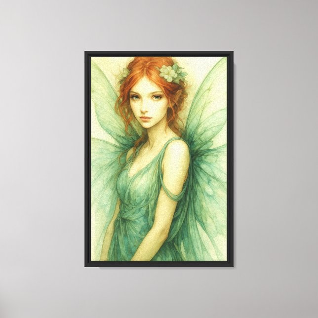 Mint Grönt Fairy Wall Art Canvas för Boho Decor (Framsida)
