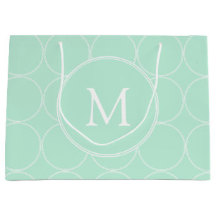 Mint Grönt Färg Monogram Trendig Elegant Modern