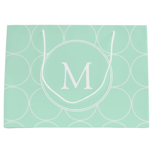 Mint Grönt Färg Monogram Trendig Elegant Modern (Framsidan)
