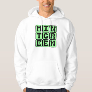 Mint Grönt, Färg Sweatshirt Med Luva