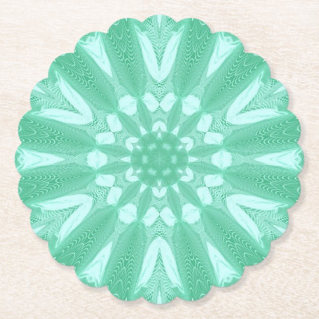Mint Grönt Faux Tulle Design Underlägg Papper (Framsida)
