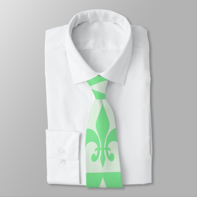 Mint Grönt Fleur de lis Slips (Bunden)
