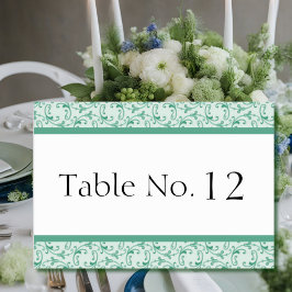 Mint Grönt Florentine Bröllop Bord Card Bordsnummer