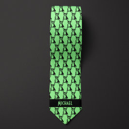 Mint Grönt Fransk Bulldog Slips