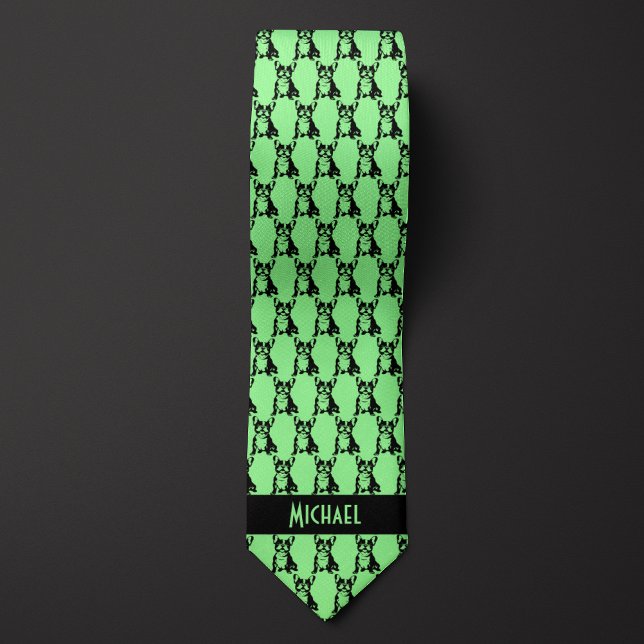 Mint Grönt Fransk Bulldog Slips (Skapare uppladdad)
