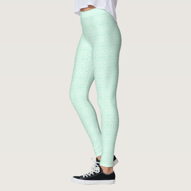 Mint Grönt Funky GeoMetric Leggings (Vänster)