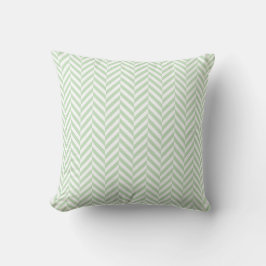 Mint Grönt Geometric Herringbone Mönster Kudde