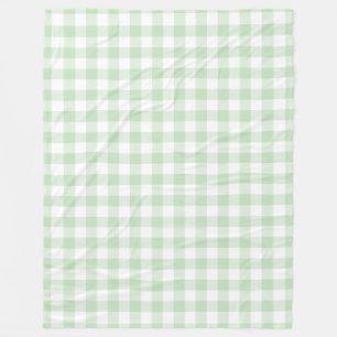 Mint Grönt Gingham Mönster Fleecefilt