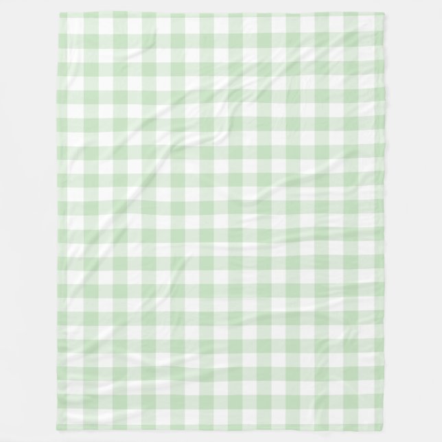 Mint Grönt Gingham Mönster Fleecefilt (Framsidan)