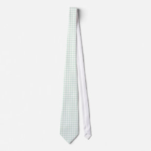 Mint Grönt Gingham Mönster Ties För manar Slips