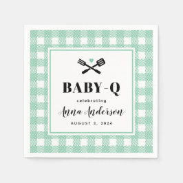 Mint Grönt Gingham Play Baby Q Pappersservett