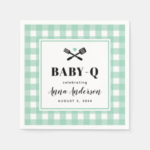 Mint Grönt Gingham Play Baby Q Pappersservett