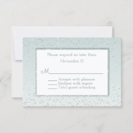 Mint Grönt Glitter och Shine Bröllop OSA Card
