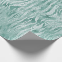 Mint Grönt Glitzy Zebra tryck