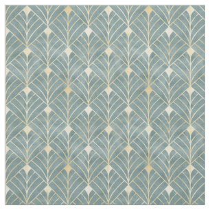 Mint Grönt,guld,Art Deco mönster,vintage,retro,Me Tyg