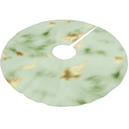 Mint Grönt Guld Cowhide Julgransmatta Borstad Polyester