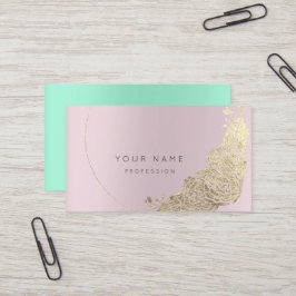 Mint Grönt Guld Flower Botanical Amethst Rosa Mauv Visitkort