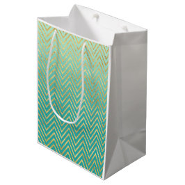 Mint Grönt Guld Glam Chevron Ombre