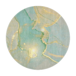 Mint Grönt Guld Marble: Texturerad