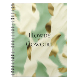 Mint Grönt Guld White Cowhide Anteckningsbok
