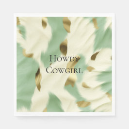 Mint Grönt Guld White Cowhide Pappersservett