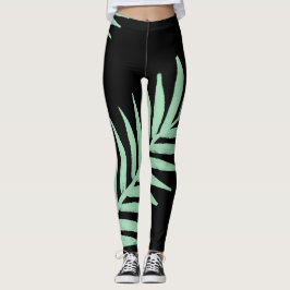 Mint Grönt Handflatan Leggings
