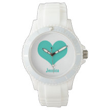 Mint Grönt Heart - Personlig Namn Watch