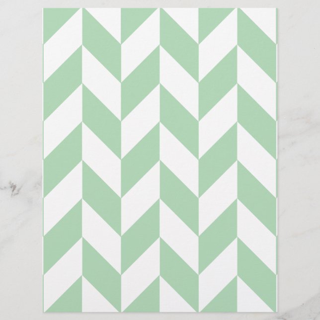 Mint Grönt Herringbone Mönster (Framsida)