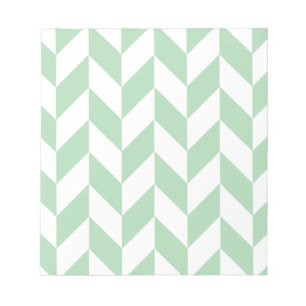 Mint Grönt Herringbone Mönster Anteckningsblock